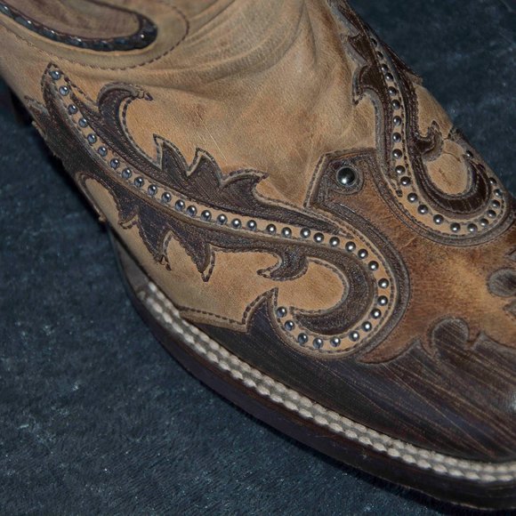 Corral Square Toe Cowboy Boot Brown & Tan 10 - Picture 4 of 15
